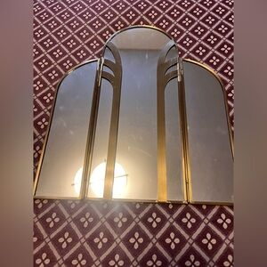 Trifold Gold Mirror